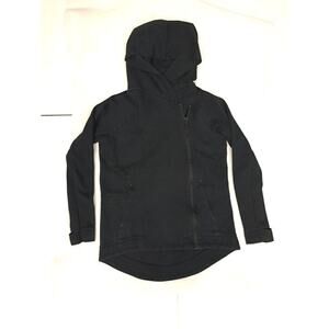 Women's Nike Tech Fleece Long Sleeve Black Cape Hoodie - Black - Size XS
